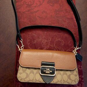 COACH Morgan Shoulder Bag in colorblock signature canvas